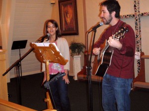 Leading worship at Quiettime Ministries
